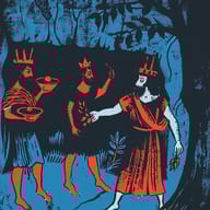 an example of an Red style image generated in MidJourney using the prompt with the --sref 1857672673, ranked 4th among the user favorites on this website.